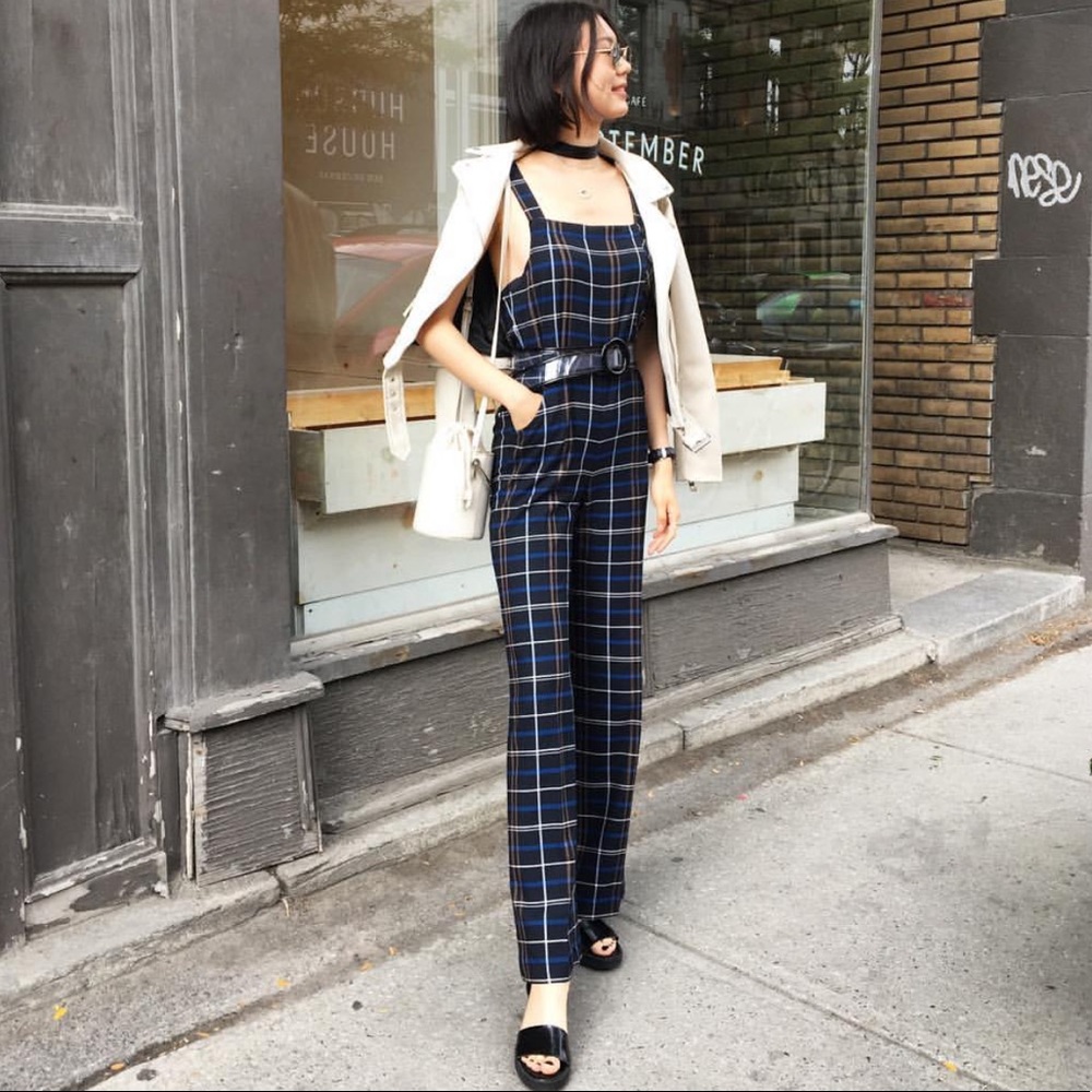 🎉HOST PICK🎉BLOGGER FAV ZARA PLAID CHECK JUMPSUIT - Picture 2 of 8